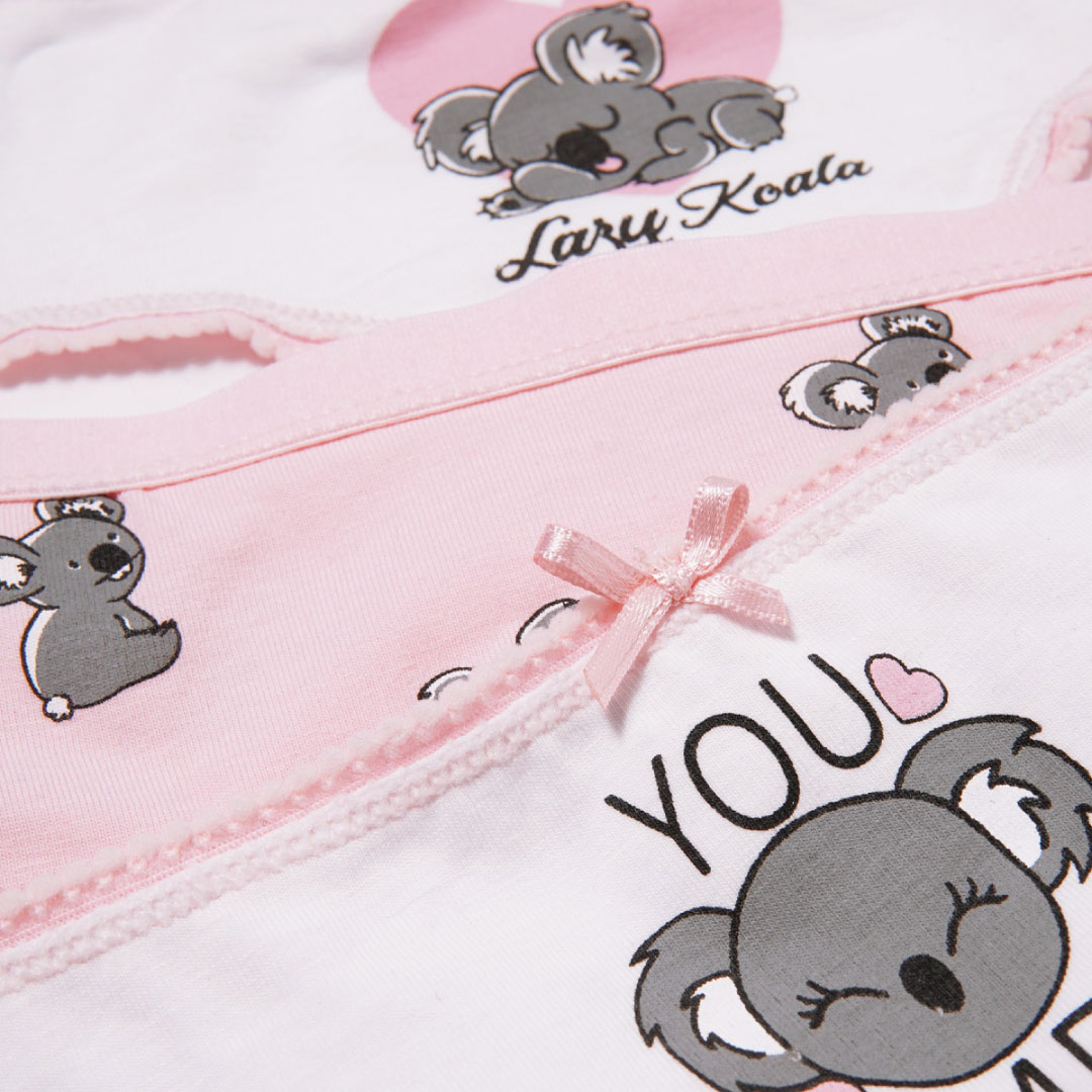 Sleep Koala Girl 3 pcs - White / Pink / White - Image 3