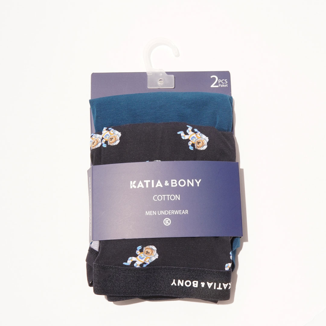 Men's Boxers - Dark Blue ( 2pcs pack) - Image 3