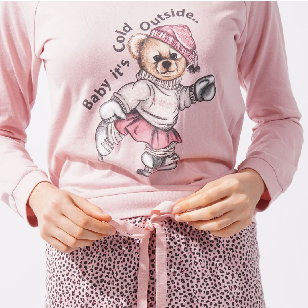 Pajama set for women from Teddy bear - pink - Image 3