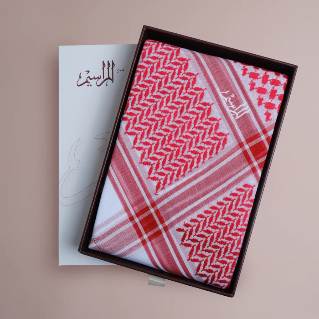 Red Dark Shemagh Almaraseem