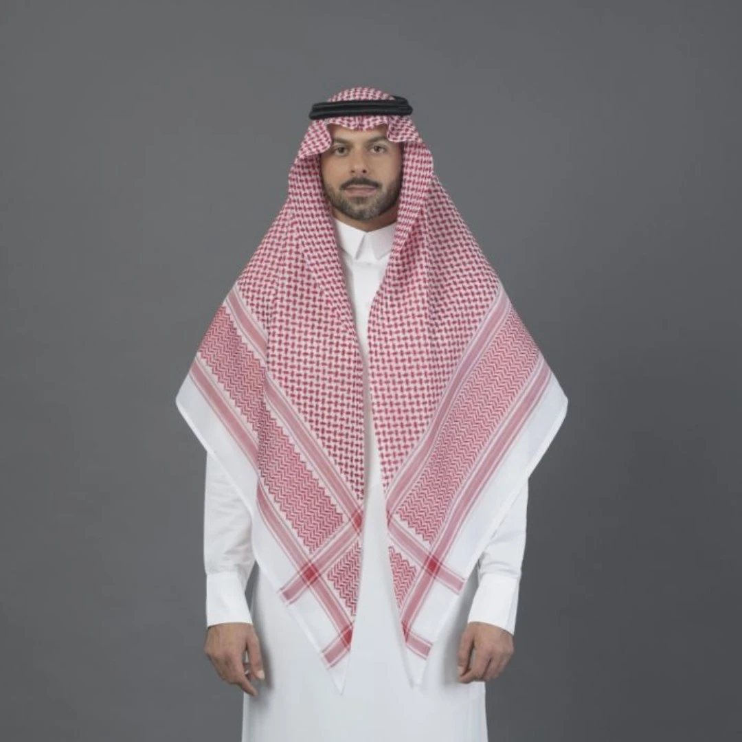 شماغ البسام البصمة وطني احمر