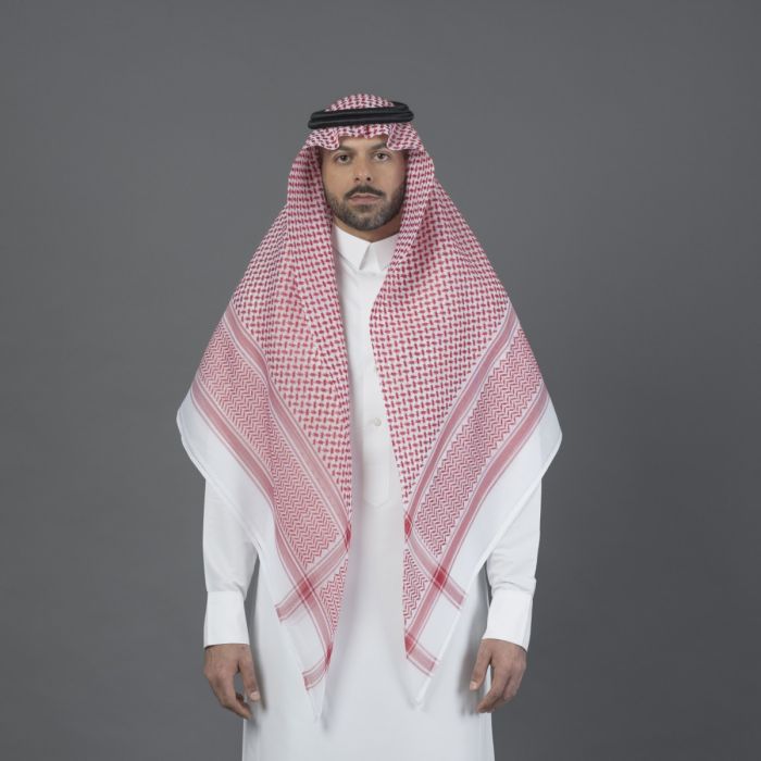 شماغ البسام بلس الانجليزي احمر