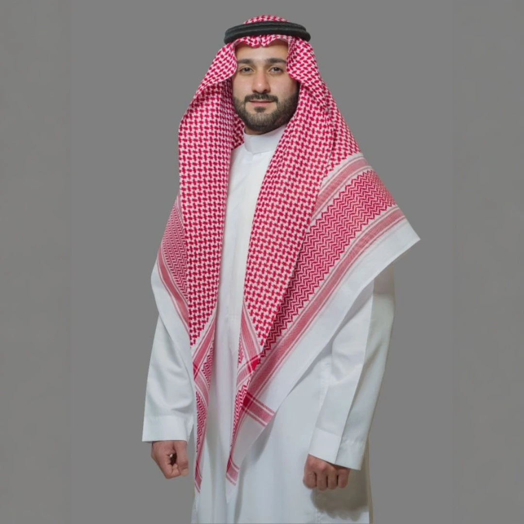 شماغ احمر الختم الاسود
