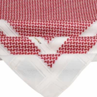 شماغ بروجيه رجالي احمر خطوط بيج2