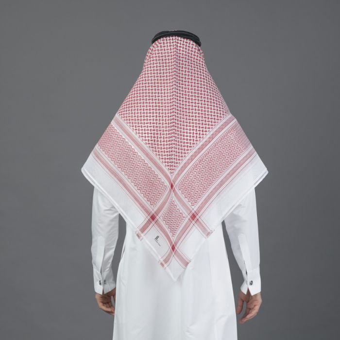 شماغ البسام جون لين 228 انجليزي احمر